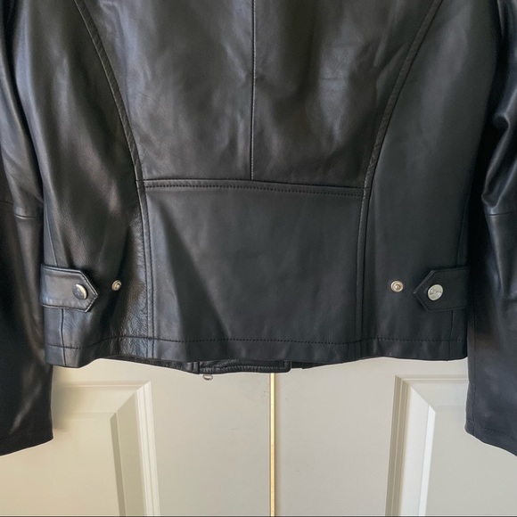 Emporio Armani Black Lambskin Nappa Leather Moto Biker Jacket - Picture 14 of 15